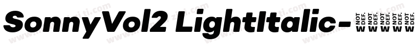 SonnyVol2 LightItalic字体转换